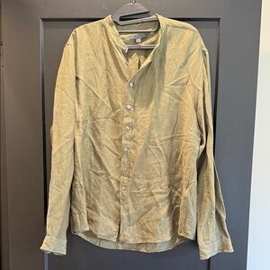 John Varvatos Khaki Button-Up Shirt